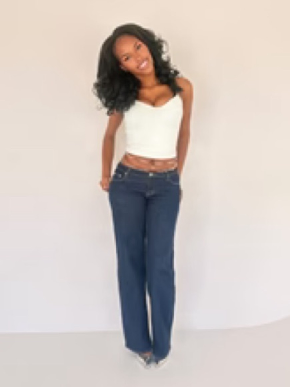 NWT Lang Tall Girl Dark Blue: Cinch Waist Stallion Jeans Size M/Xtra Long